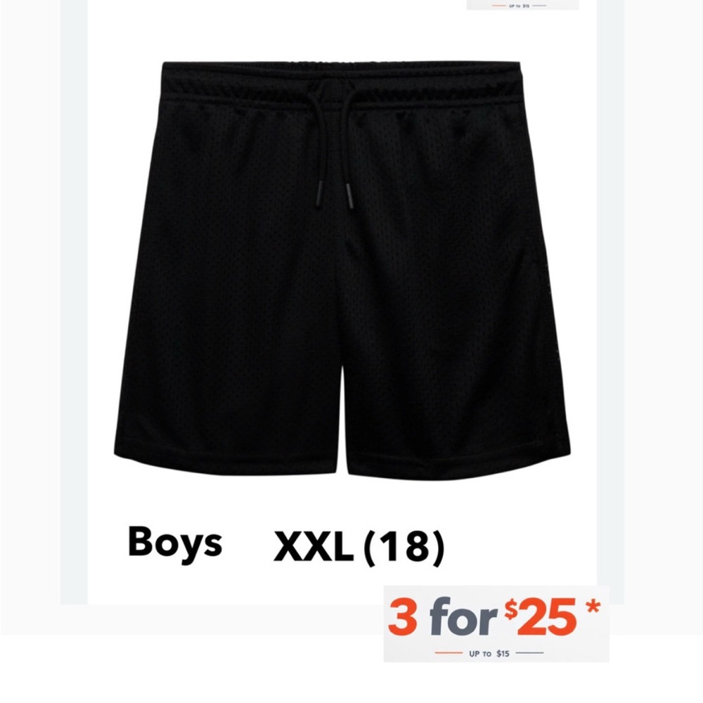 Black. School Uniform  boys Shorts Elastic drawstring waistband XXL (18)